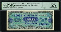 프랑스 France 1944, 100 Francs, P118, PMG 55 AUNC 준미사용